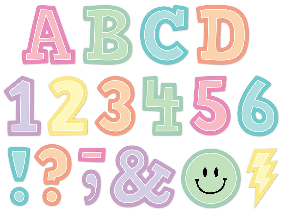 Pastel Pop 2" Self-Adhesive Punch-Out Letters - US 8461
