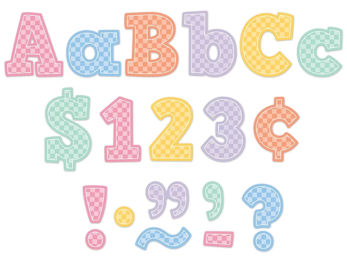 Cool for School Checkered 4" Punch-Out Letters - US 1319