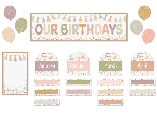 Terrazzo Tones Birthday Bulletin Board Set - US 5375