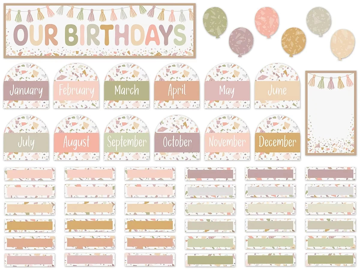 Terrazzo Tones Birthday Bulletin Board Set - US 5375