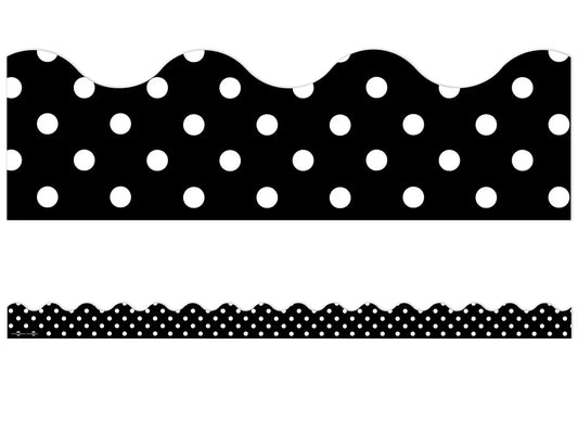 Black Polka Dot Scalloped Border - US 2449