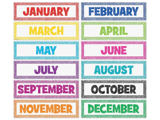 Scribble Months of the Year Bulletin Board Set - US 4658