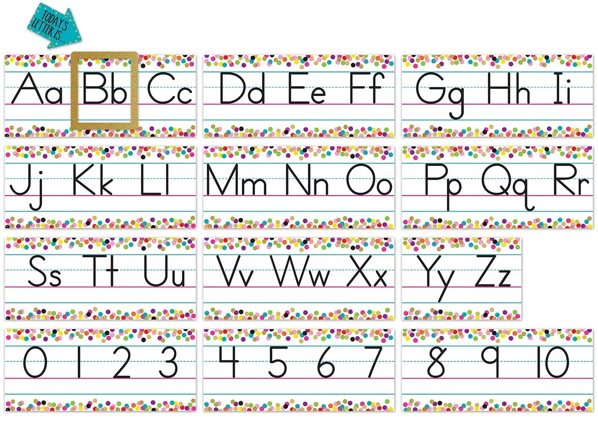 Confetti Traditional Manuscript Bulletin Board Set - US 8905