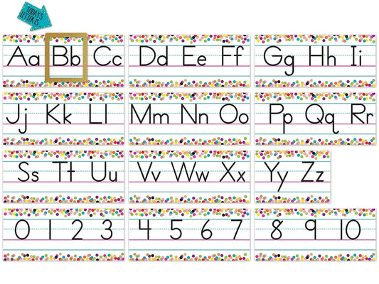 Confetti Traditional Manuscript Bulletin Board Set - US 8905