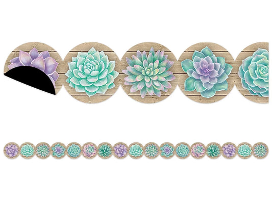 Rustic Bloom Succulent Magnetic Border - US 1548