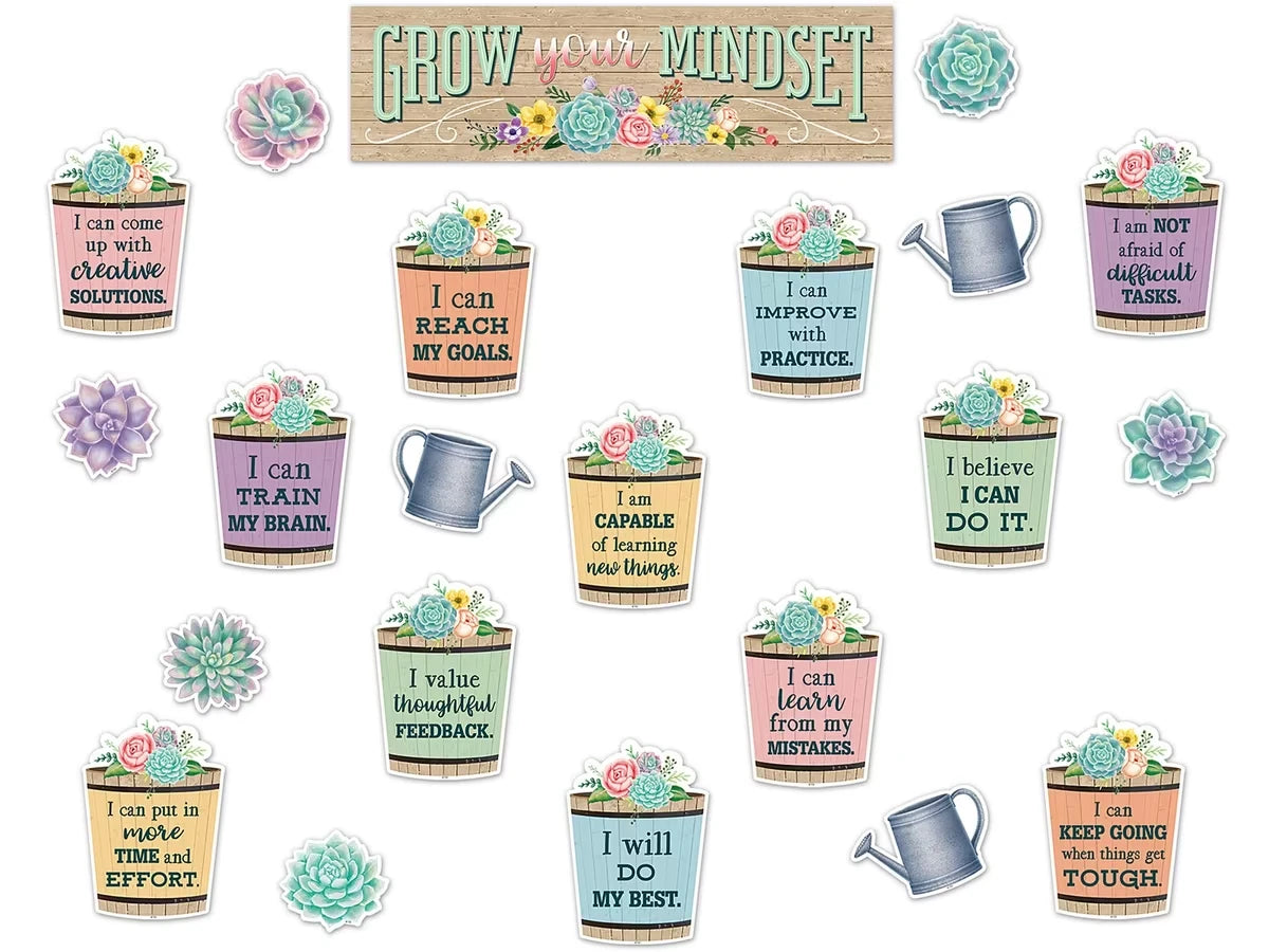 Rustic Bloom Growth Mindset Bulletin Board Set - US 1620