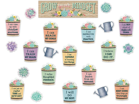 Rustic Bloom Growth Mindset Bulletin Board Set - US 1620