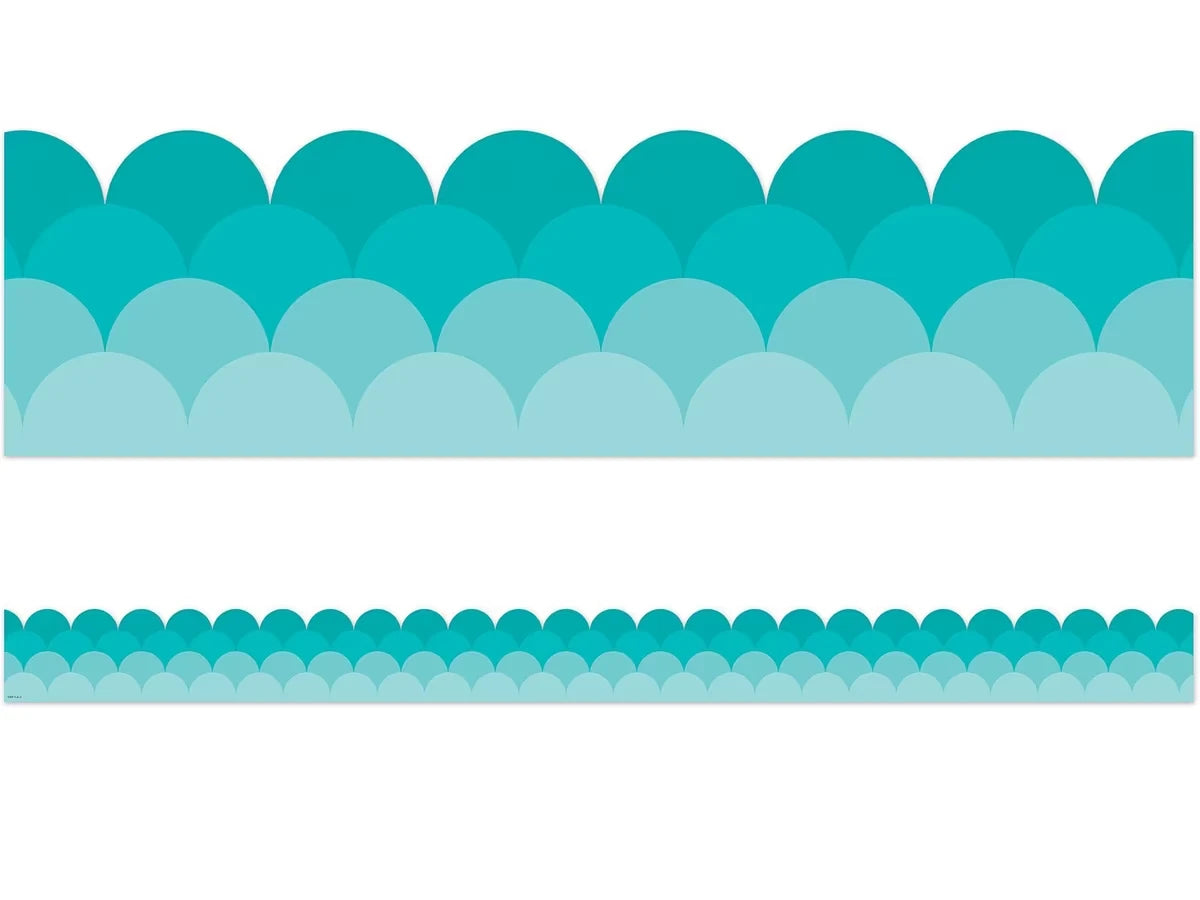 Painted Palette Turquoise Scalloped Border - US 1809