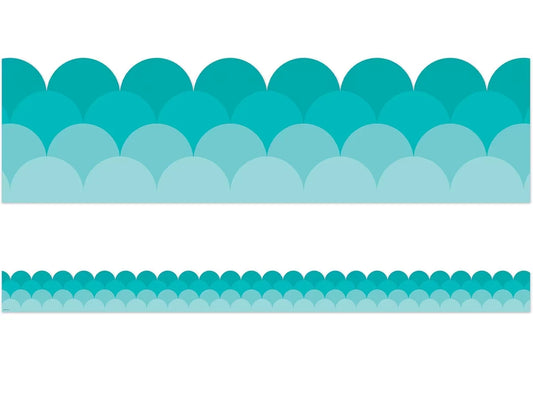 Painted Palette Turquoise Scalloped Border - US 1809