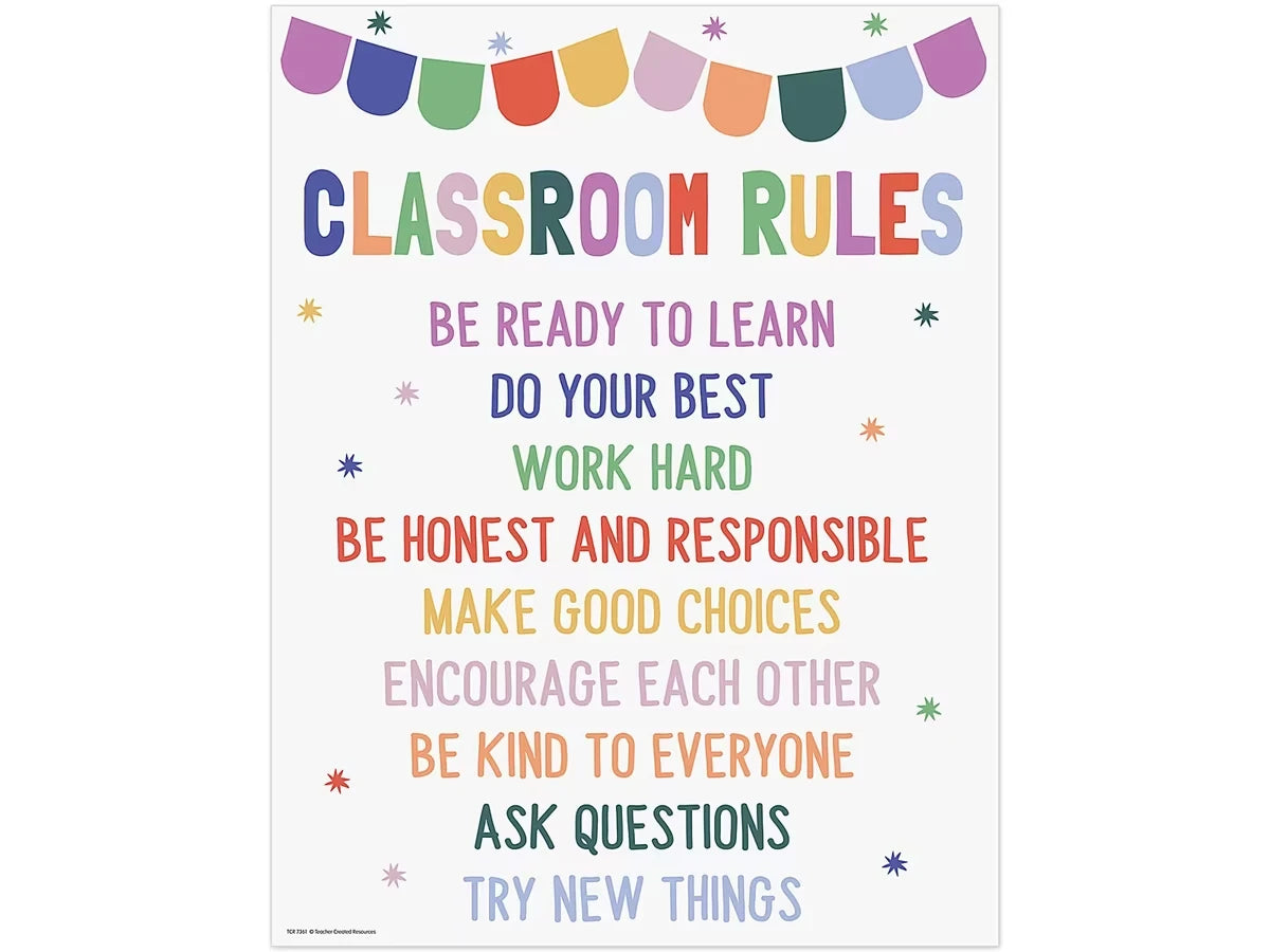 Color Crush Classroom Rules Poster - US 7023