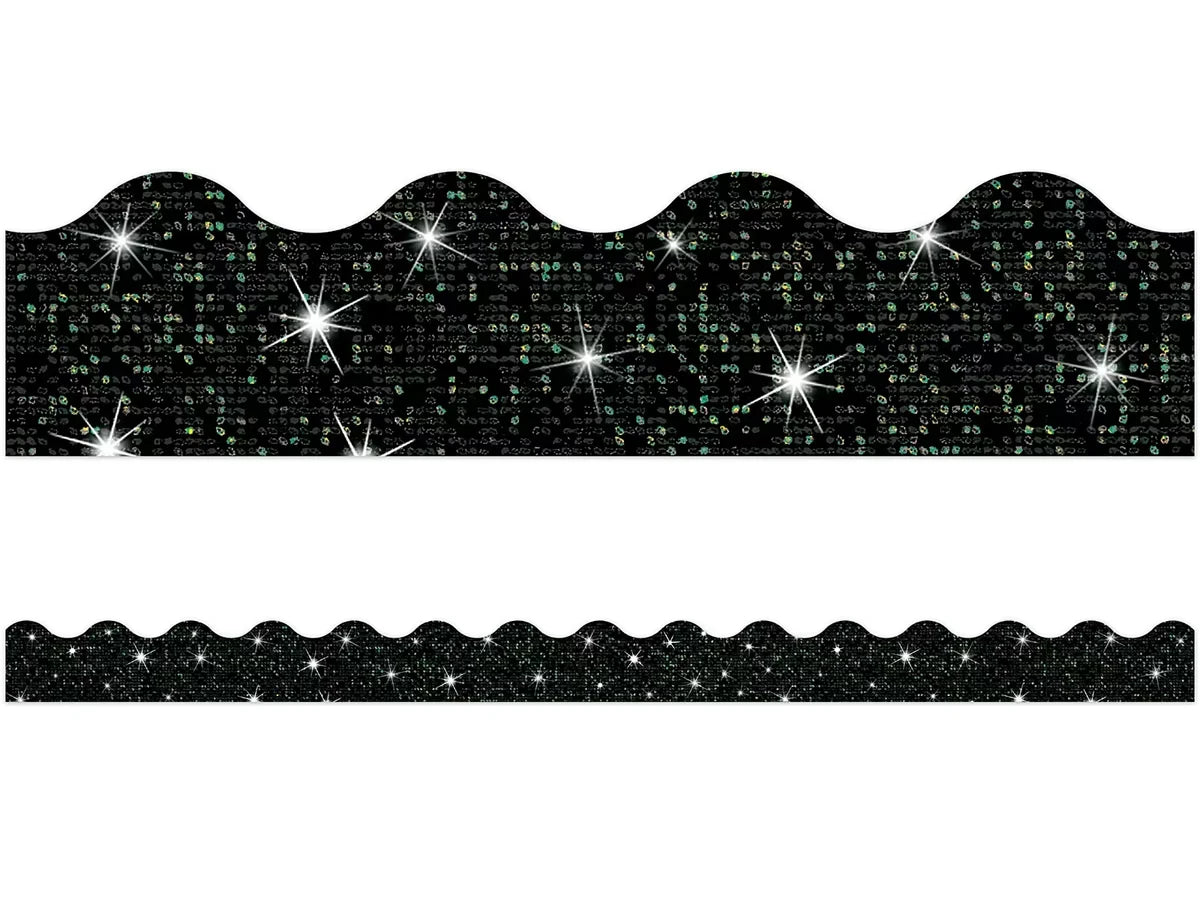 Black Sparkle Scalloped Border - US 8552