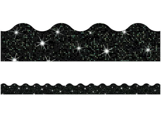 Black Sparkle Scalloped Border - US 8552