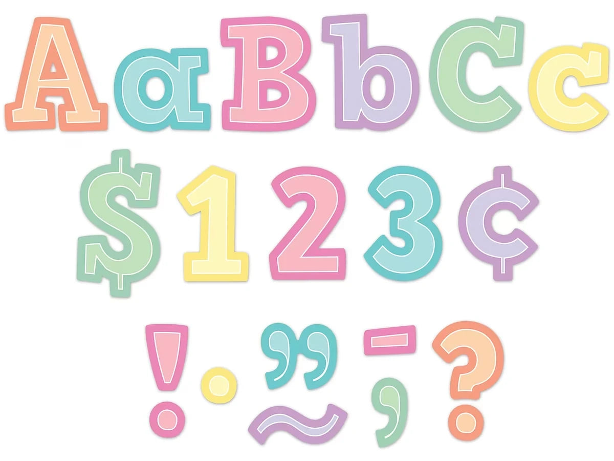 Pastel Pop 4" Punch-Out Letters - US 7298