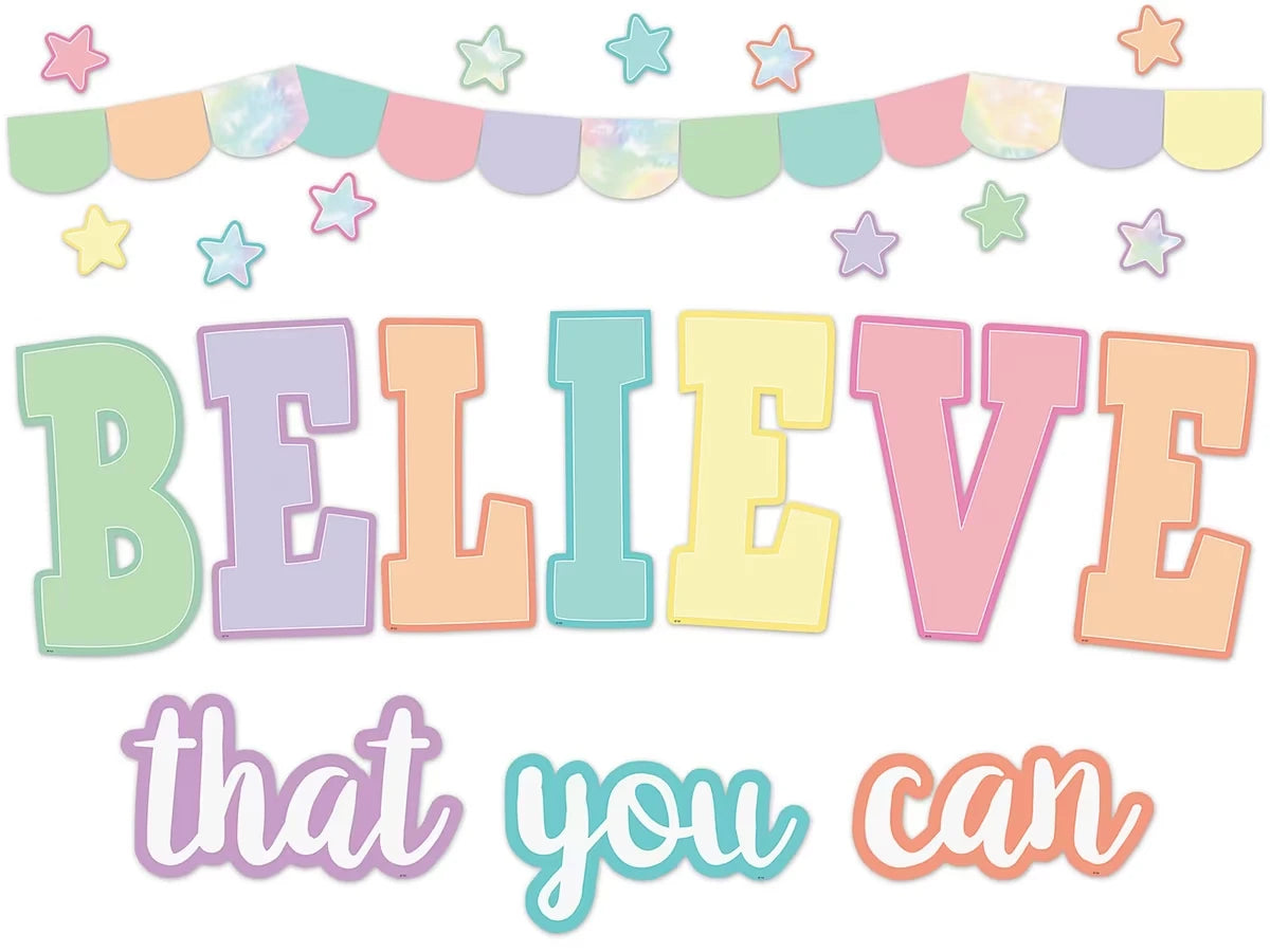 Pastel Pop Believe That You Can Bulletin Board Set - US 8274