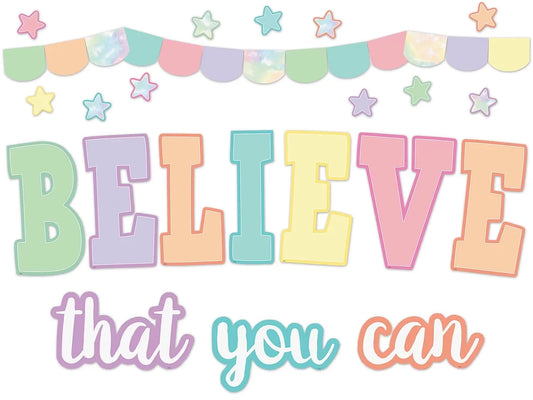 Pastel Pop Believe That You Can Bulletin Board Set - US 8274