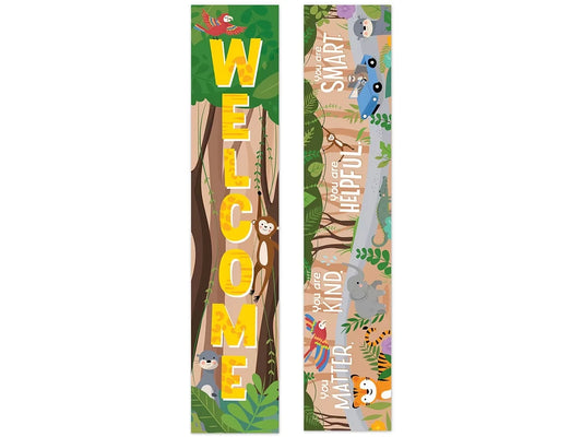 Jungle Friends Double-Sided Welcome Banner - US 3380