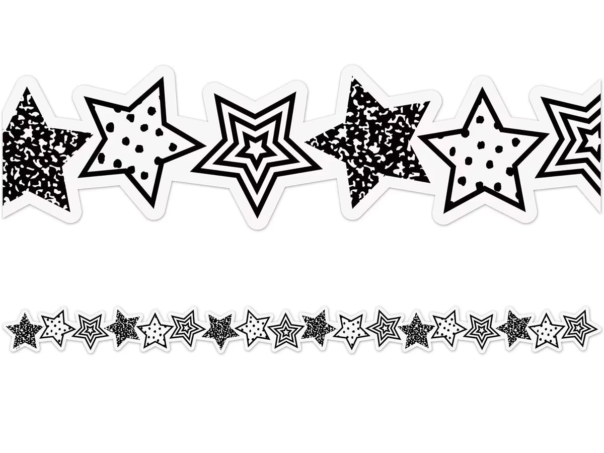 Brights 4Ever Black & White Star Border - US 1120