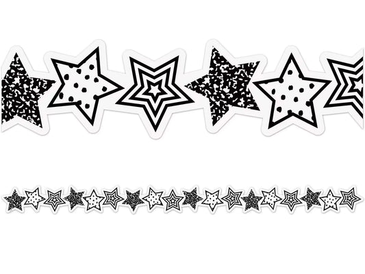 Brights 4Ever Black & White Star Border - US 1120