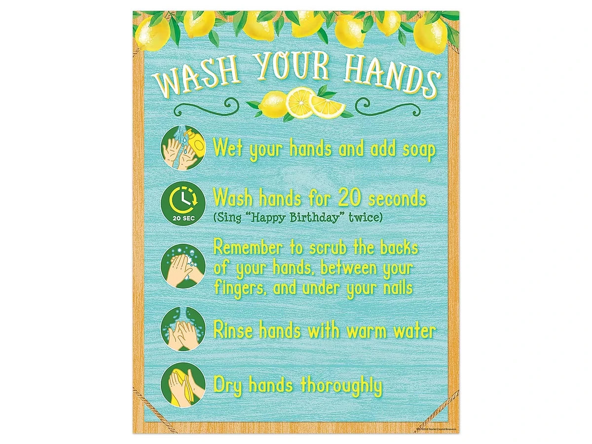 Lemon Zest Wash Your Hands Reference Poster - US 3247