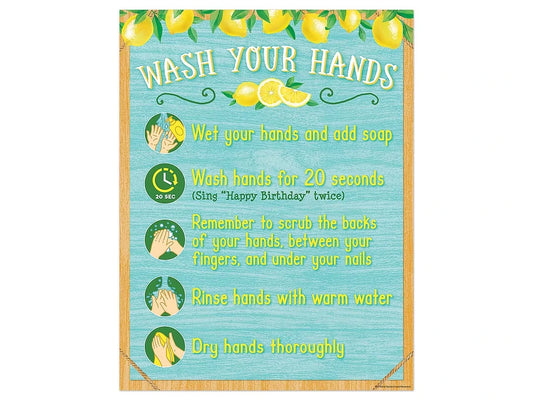 Lemon Zest Wash Your Hands Reference Poster - US 3247