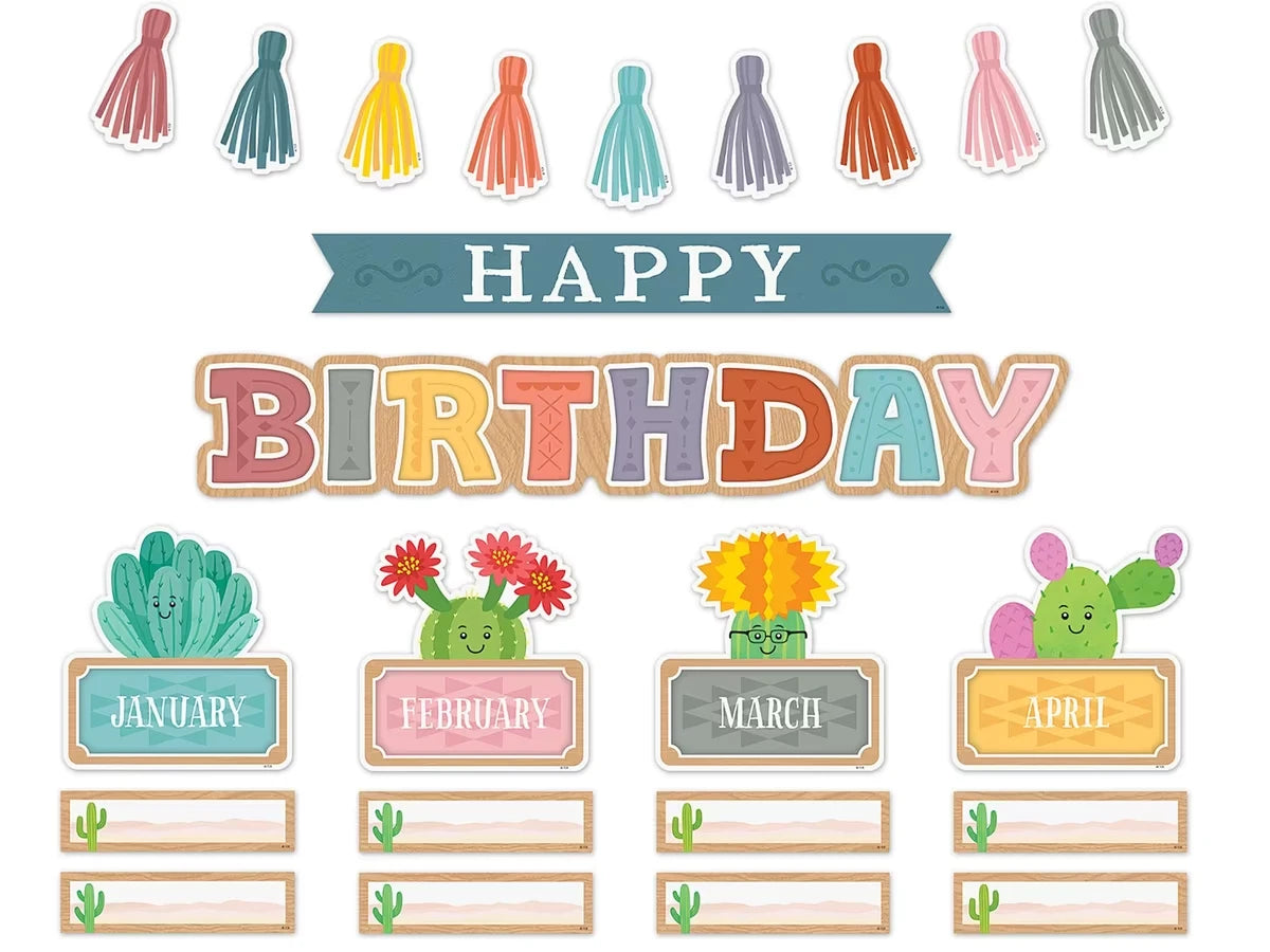 Happy Cactus Crew Birthday Bulletin Board Set - US 2381