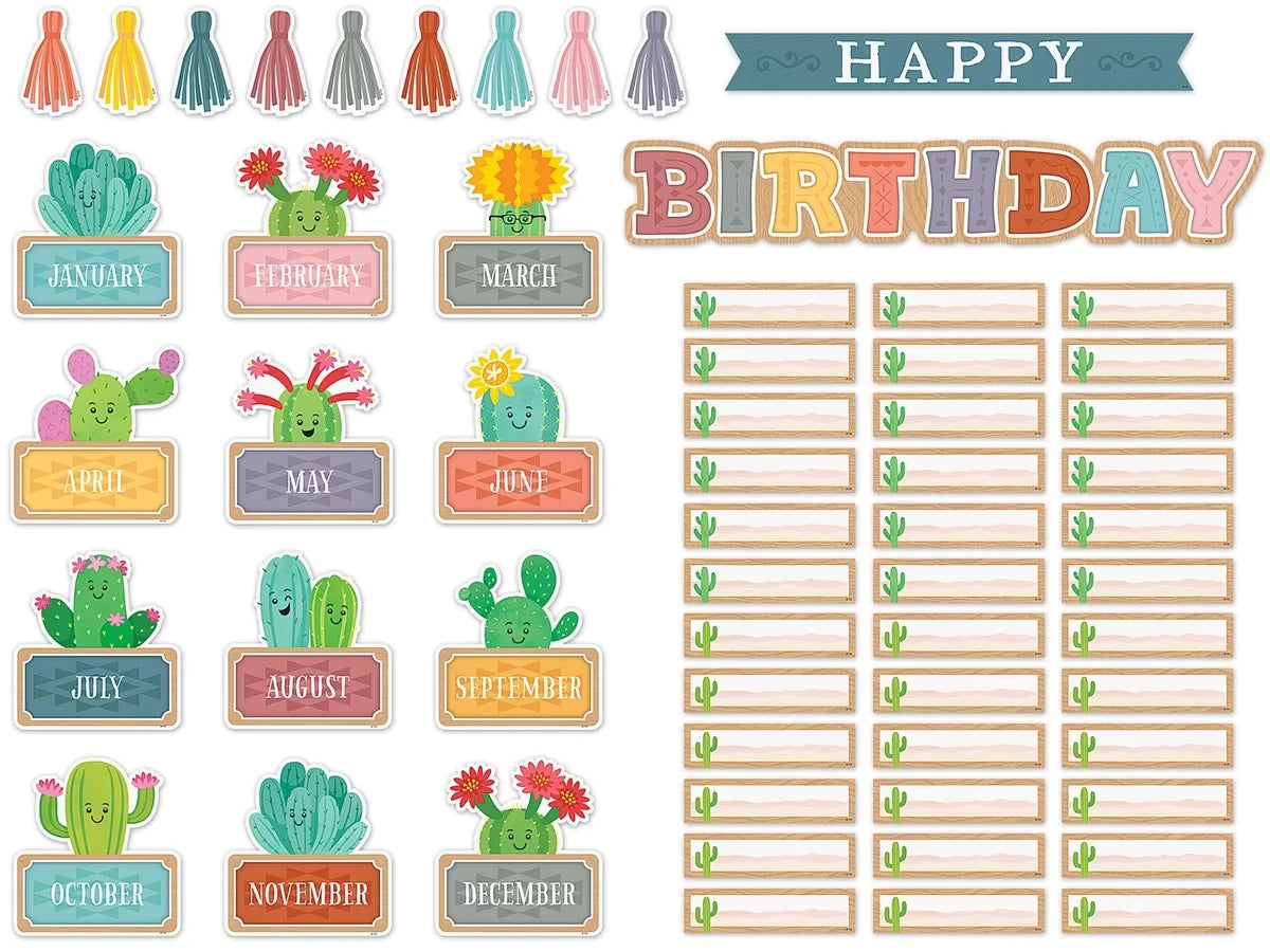 Happy Cactus Crew Birthday Bulletin Board Set - US 2381