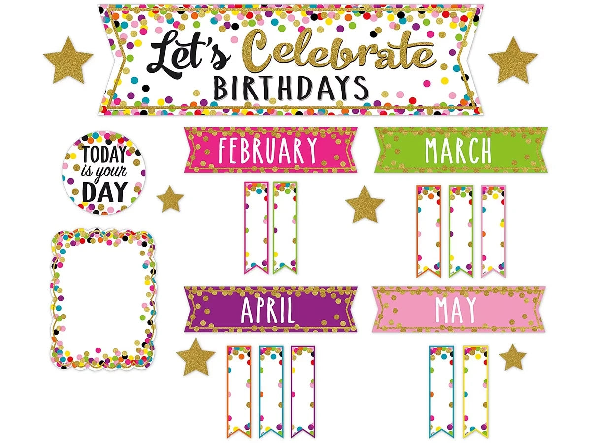 Confetti Birthday Bulletin Board Set - US 8077