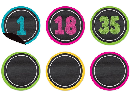 Chalkboard Brights Magnetic Write & Wipe Number Accents - US 7504