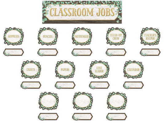 Eucalyptus Classroom Jobs Bulletin Board Set - US 9794