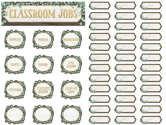 Eucalyptus Classroom Jobs Bulletin Board Set - US 9794
