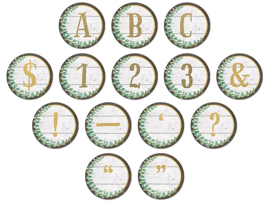 Eucalyptus Circle 3 1/2" Punch-Out Letters - US 9381