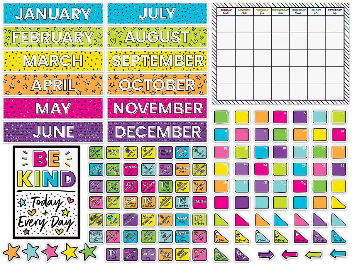 Kind Vibes Calendar Bulletin Board Set - US 2545