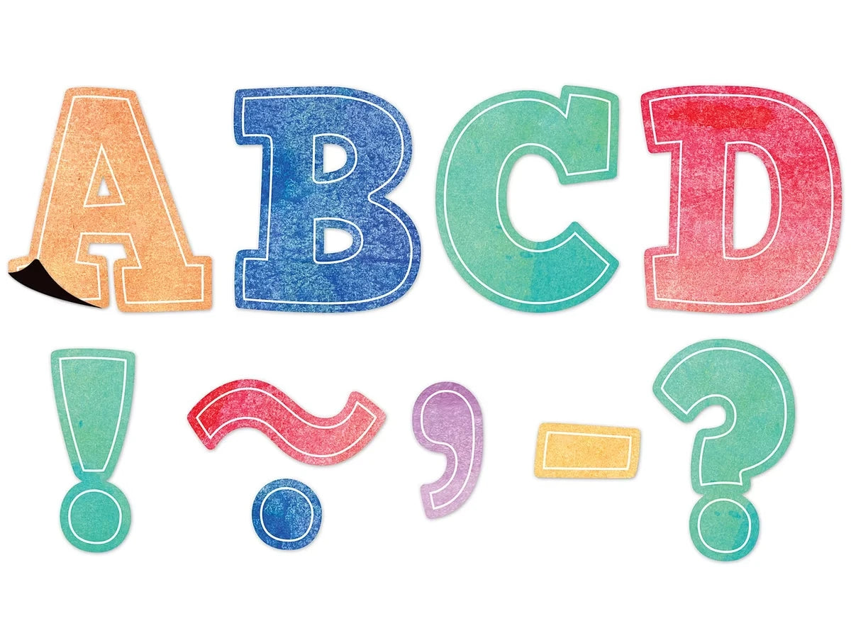 Watercolor 3" Magnetic Punch-Out Letters - US 8601