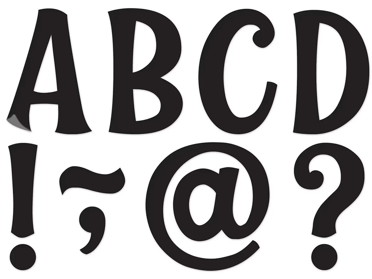 Whimsical Black 3" Magnetic Punch-Out Letters - US 3773