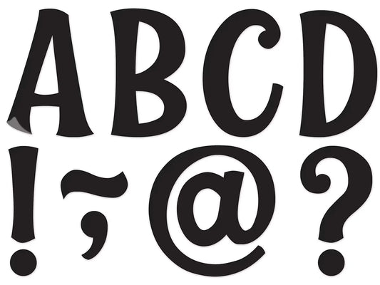 Whimsical Black 3" Magnetic Punch-Out Letters - US 3773
