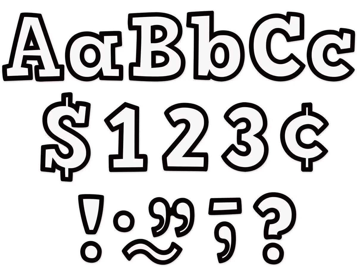 Black & White Bold 4" Punch-Out Letters - US 5293