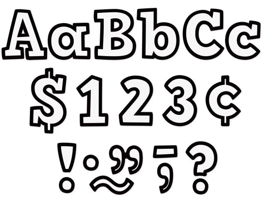 Black & White Bold 4" Punch-Out Letters - US 5293