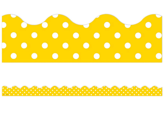 Yellow Polka Dot Scalloped Border - US 8636
