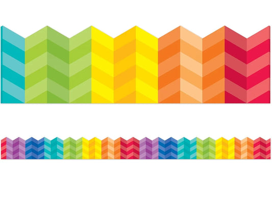 Painted Palette Rainbow Chevron Border - US 1015