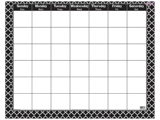 Moroccan Print Write & Wipe Classroom Calendar - US 3563