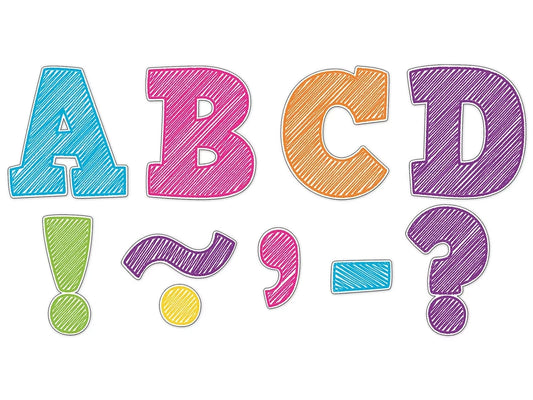 Scribble 3" Magnetic Punch-Out Letters - US 2961