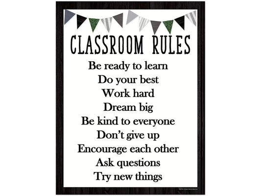 Modern Farmhouse Classroom Rules Poster - US 8372