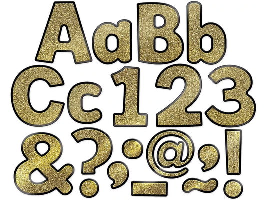 Sparkle & Shine Gold Glitter 4" Punch-Out Letters - US 9846