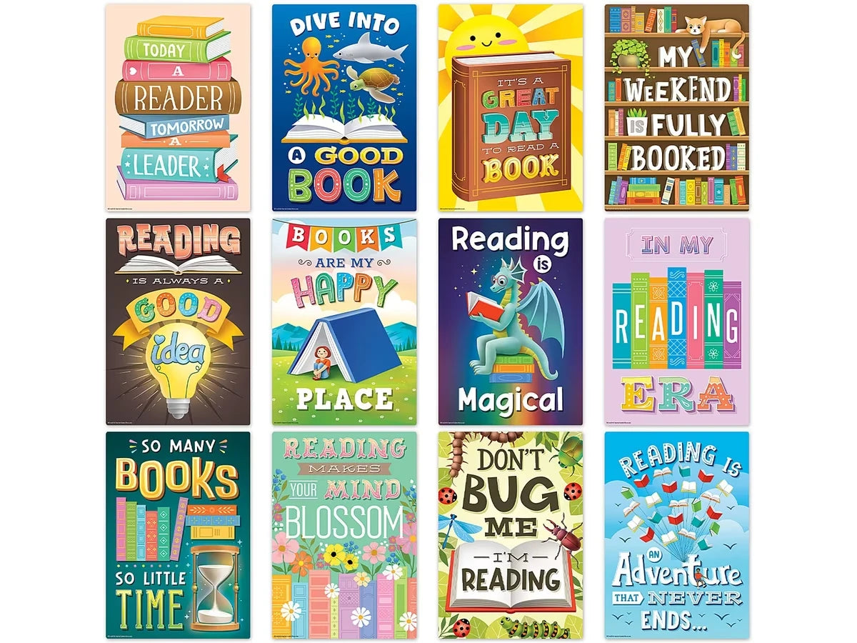 Reading Is Fun Small Motivational Poster Pack - US 3833