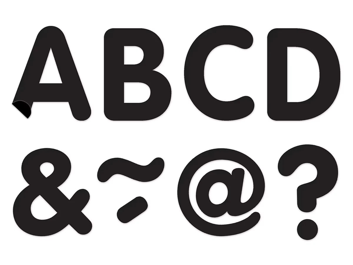 Black 2" Magnetic Punch-Out Letters - US 3565