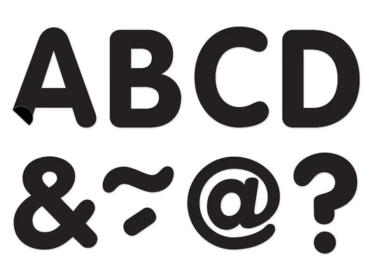 Black 2" Magnetic Punch-Out Letters - US 3565