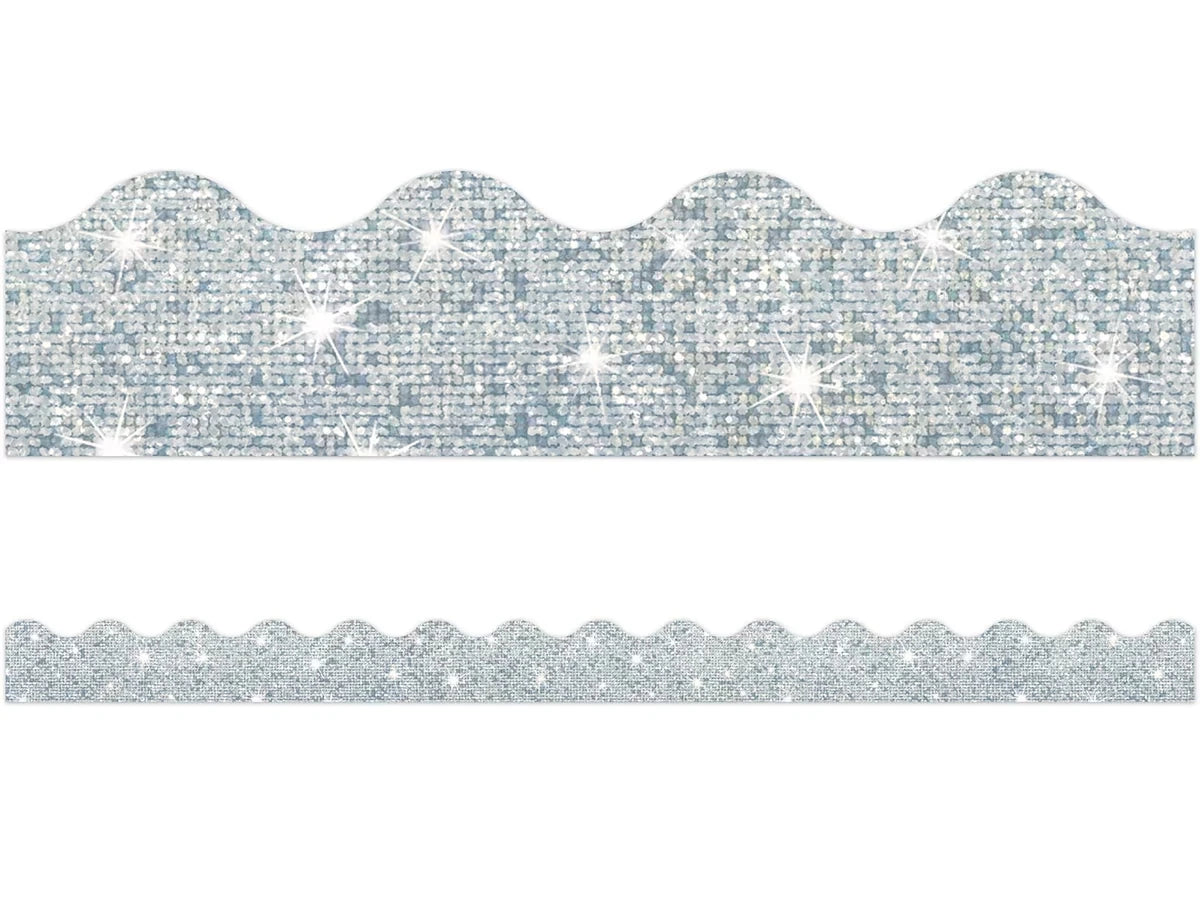 Silver Sparkle Scalloped Border - US 9646