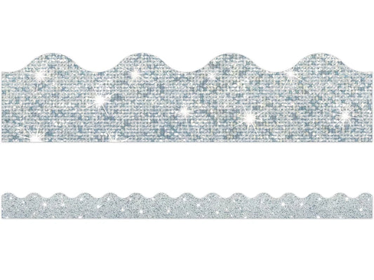 Silver Sparkle Scalloped Border - US 9646