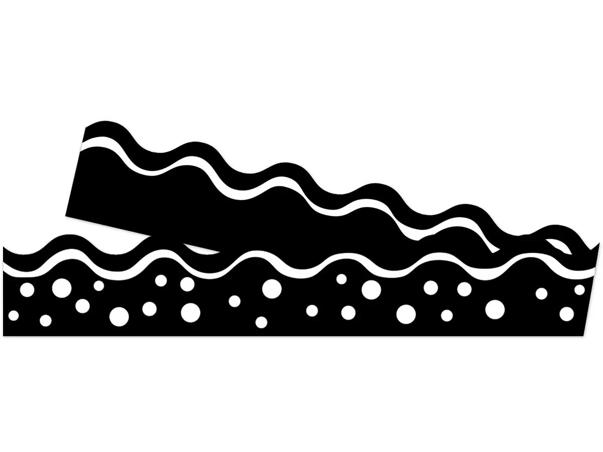 Black & White Double-Sided Scalloped Border - US 7155