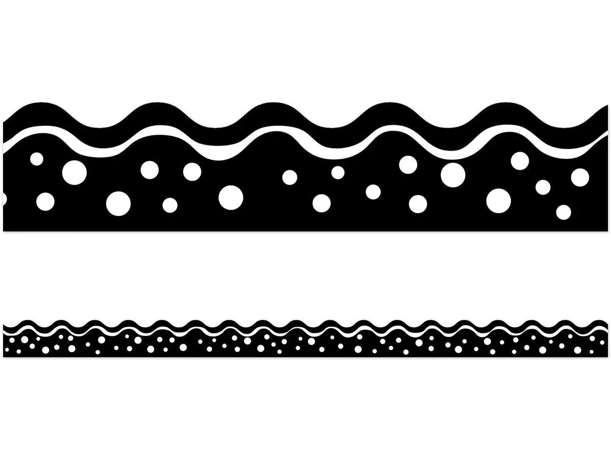 Black & White Double-Sided Scalloped Border - US 7155